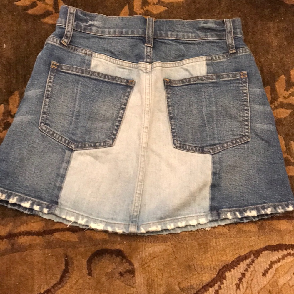 Madewell Blue Patchwork Mini Skirt - image 3